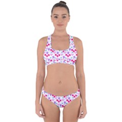 Pastel Cherries Cross Back Hipster Bikini Set
