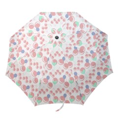 Bubblegum Cherry White Folding Umbrellas