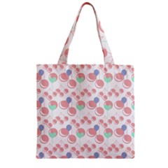 Bubblegum Cherry White Zipper Grocery Tote Bag by snowwhitegirl