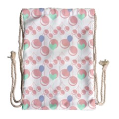 Bubblegum Cherry White Drawstring Bag (large)