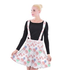 Bubblegum Cherry White Suspender Skater Skirt by snowwhitegirl