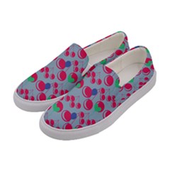 Bubblegum Cherry Blue Women s Canvas Slip Ons