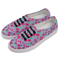 Bubblegum Cherry Blue Women s Classic Low Top Sneakers by snowwhitegirl