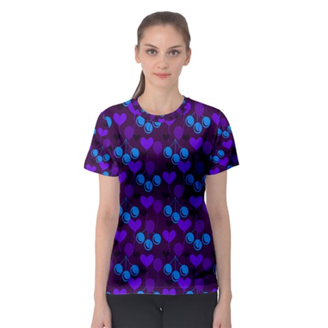 Night Cherries Women s Sport Mesh Tee by snowwhitegirl