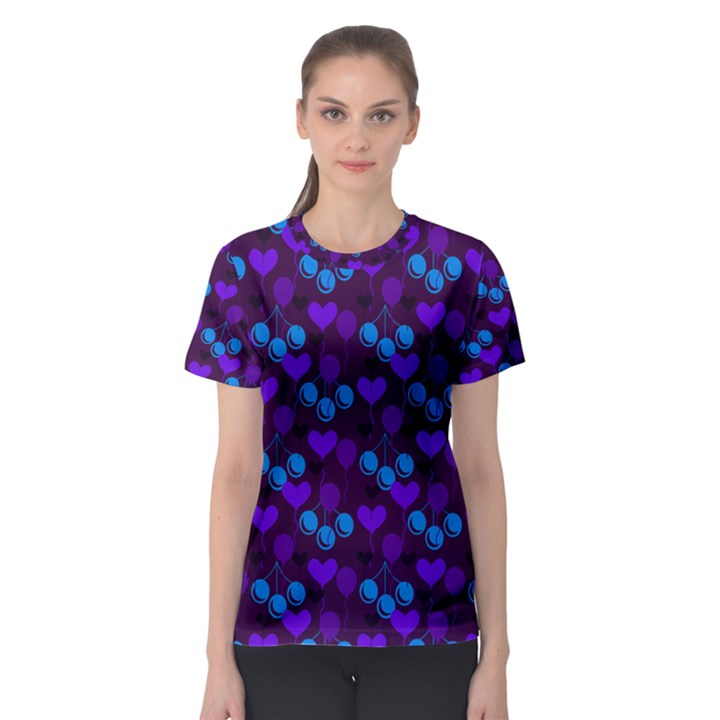 Night Cherries Women s Sport Mesh Tee