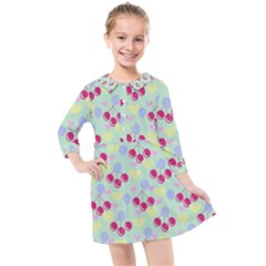 Birthday Cherries Kids  Quarter Sleeve Shirt Dress by snowwhitegirl