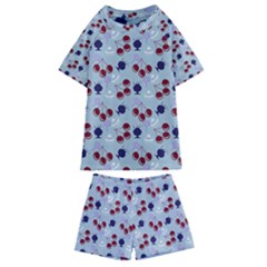 Sky Cherry Kids  Swim Tee And Shorts Set