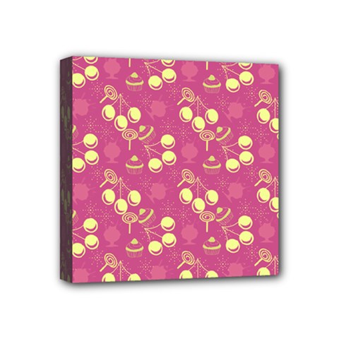 Yellow Pink Cherries Mini Canvas 4  X 4  by snowwhitegirl