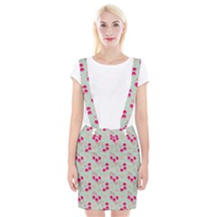 Bubblegum Cherry Braces Suspender Skirt by snowwhitegirl