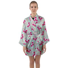 Bubblegum Cherry Long Sleeve Kimono Robe by snowwhitegirl