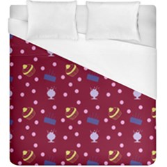 Cakes And Sundaes Red Duvet Cover (king Size)