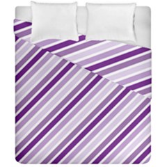 Violet Stripes Duvet Cover Double Side (california King Size) by snowwhitegirl