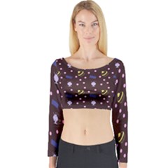 Cakes And Sundaes Chocolate Long Sleeve Crop Top