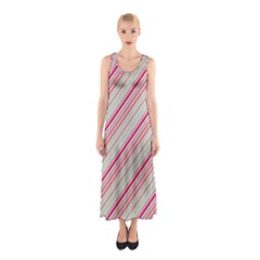 Candy Diagonal Lines Sleeveless Maxi Dress