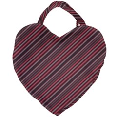 Brownish Diagonal Lines Giant Heart Shaped Tote by snowwhitegirl