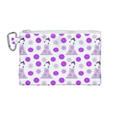 Lilac Dress On White Canvas Cosmetic Bag (medium)