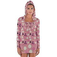 Mauve Dress Long Sleeve Hooded T-shirt by snowwhitegirl