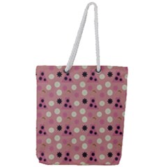 Mauve Dress Full Print Rope Handle Tote (large)