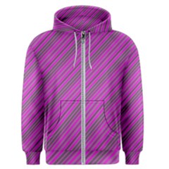 Pink Violet Diagonal Lines Men s Zipper Hoodie