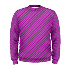 Pink Violet Diagonal Lines Men s Sweatshirt by snowwhitegirl