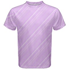 Lilac Diagonal Lines Men s Cotton Tee by snowwhitegirl