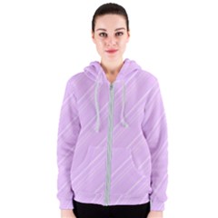 Lilac Diagonal Lines Women s Zipper Hoodie