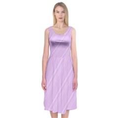 Lilac Diagonal Lines Midi Sleeveless Dress by snowwhitegirl