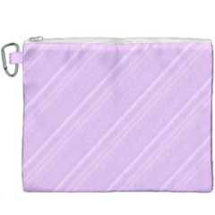 Lilac Diagonal Lines Canvas Cosmetic Bag (xxxl)