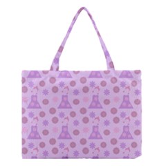 Violet Pink Flower Dress Medium Tote Bag