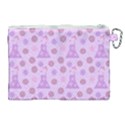 Violet Pink Flower Dress Canvas Cosmetic Bag (XL) View2