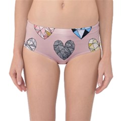 Gem Hearts And Rose Gold Mid-waist Bikini Bottoms by NouveauDesign