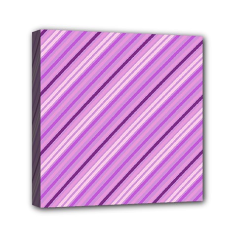 Violet Diagonal Lines Mini Canvas 6  X 6 