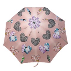 Gem Hearts And Rose Gold Folding Umbrellas by NouveauDesign