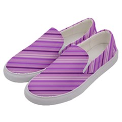 Violet Diagonal Lines Men s Canvas Slip Ons by snowwhitegirl