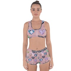 Gem Hearts And Rose Gold Racerback Boyleg Bikini Set by NouveauDesign