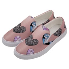 Gem Hearts And Rose Gold Men s Canvas Slip Ons by NouveauDesign