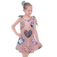 Gem Hearts And Rose Gold Kids  Tie Up Tunic Dress by NouveauDesign