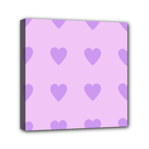 Violet Heart Mini Canvas 6  X 6 