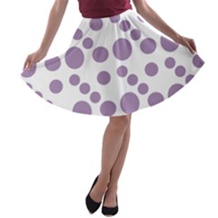 Violet Dots A-line Skater Skirt by snowwhitegirl