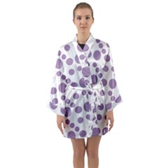 Violet Dots Long Sleeve Kimono Robe by snowwhitegirl