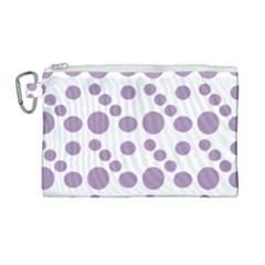 Violet Dots Canvas Cosmetic Bag (large) by snowwhitegirl