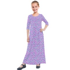 Heart Drops Kids  Quarter Sleeve Maxi Dress by snowwhitegirl