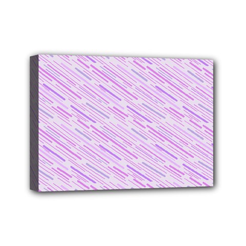 Silly Stripes Lilac Mini Canvas 7  X 5  by snowwhitegirl