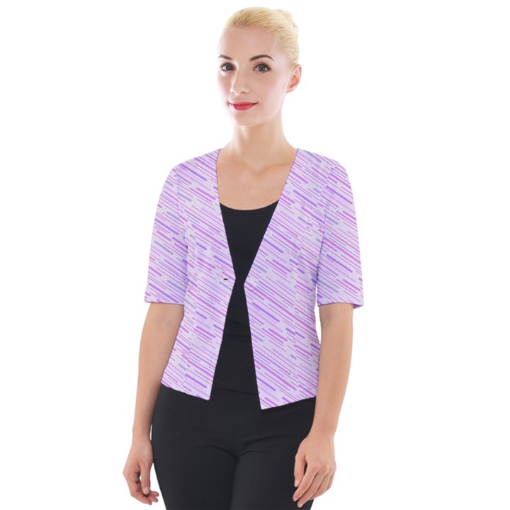 Silly Stripes Lilac Cropped Button Cardigan
