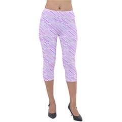 Silly Stripes Lilac Lightweight Velour Capri Leggings 