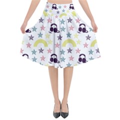 Music Stars Flared Midi Skirt