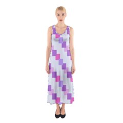 Geometric Squares Sleeveless Maxi Dress