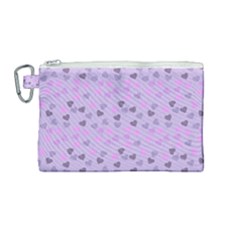 Heart Drops Violet Canvas Cosmetic Bag (medium) by snowwhitegirl