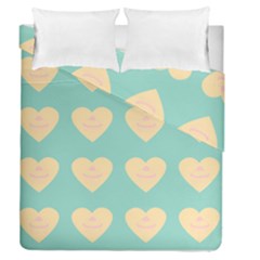 Teal Cupcakes Duvet Cover Double Side (queen Size)