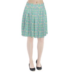 Teal Donuts And Milk Pleated Skirt